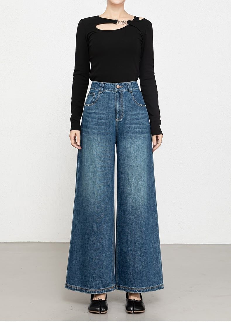  Q396-Quần Jeans Suông ống rộng 