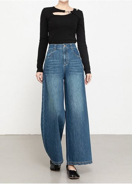  Q396-Quần Jeans Suông ống rộng 