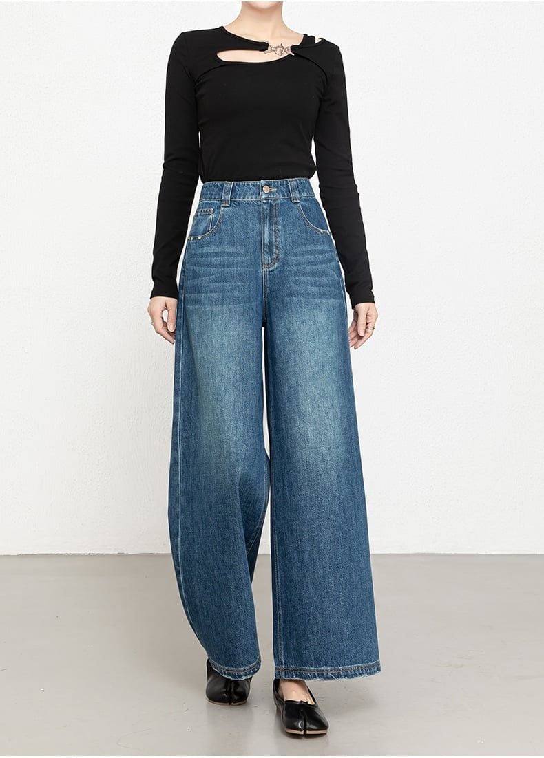  Q396-Quần Jeans Suông ống rộng 