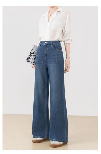  Q402-Quần jeans ống loe dáng suông 