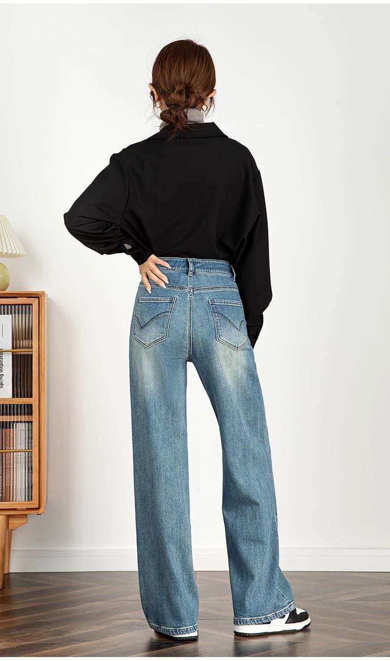  Q400-quần jeans ống rộng 