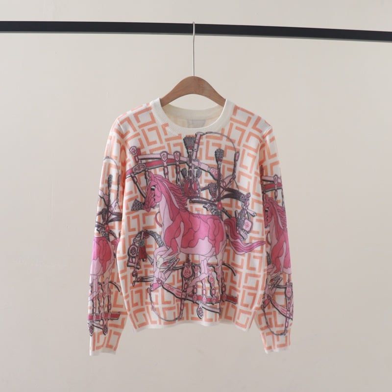  A842 Áo Len Dệt Kim  in hình ngựa 