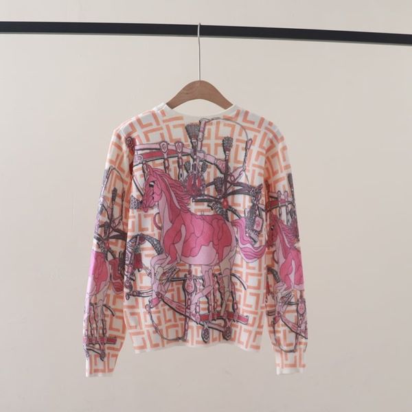  A842 Áo Len Dệt Kim  in hình ngựa 