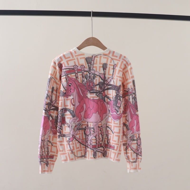  A842 Áo Len Dệt Kim  in hình ngựa 
