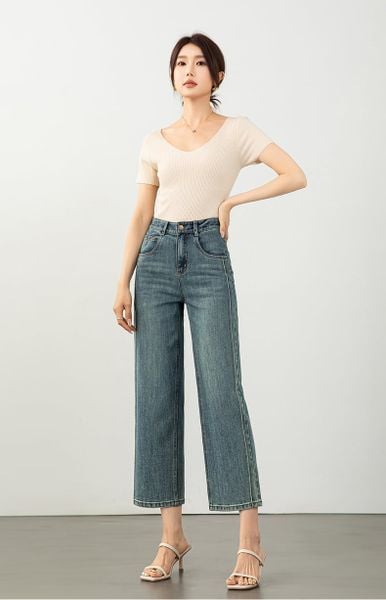  Q399-quần jeans ống đứng 