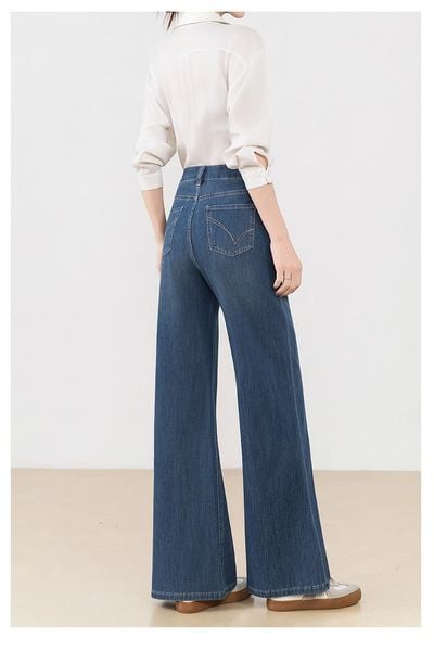 Q402-Quần jeans ống loe dáng suông 