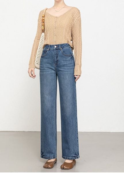  Q395-Quần Jeans Suông ống đứng 