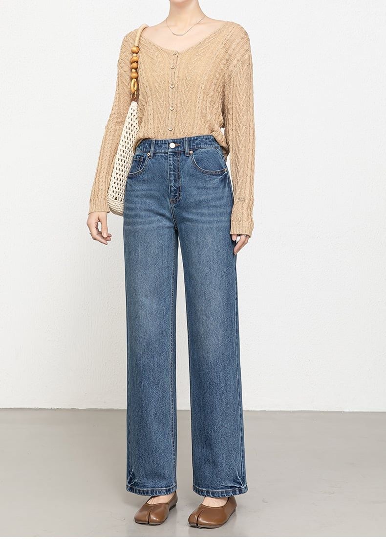  Q395-Quần Jeans Suông ống đứng 