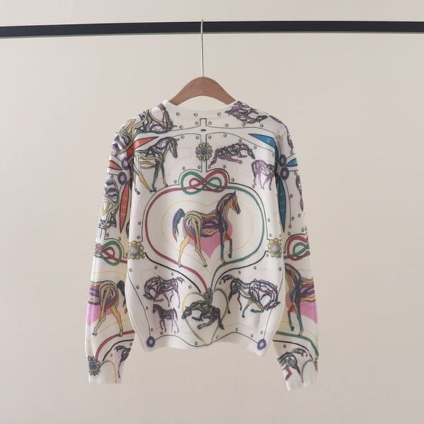  A845 Áo Len Dệt Kim in họa tiết ngựa pony 