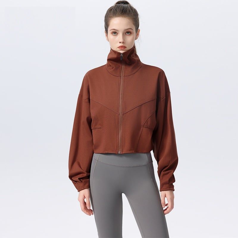  T02-Áo Thể Thao Yoga Cổ Đứng Mùa Thu Chống Nắng 