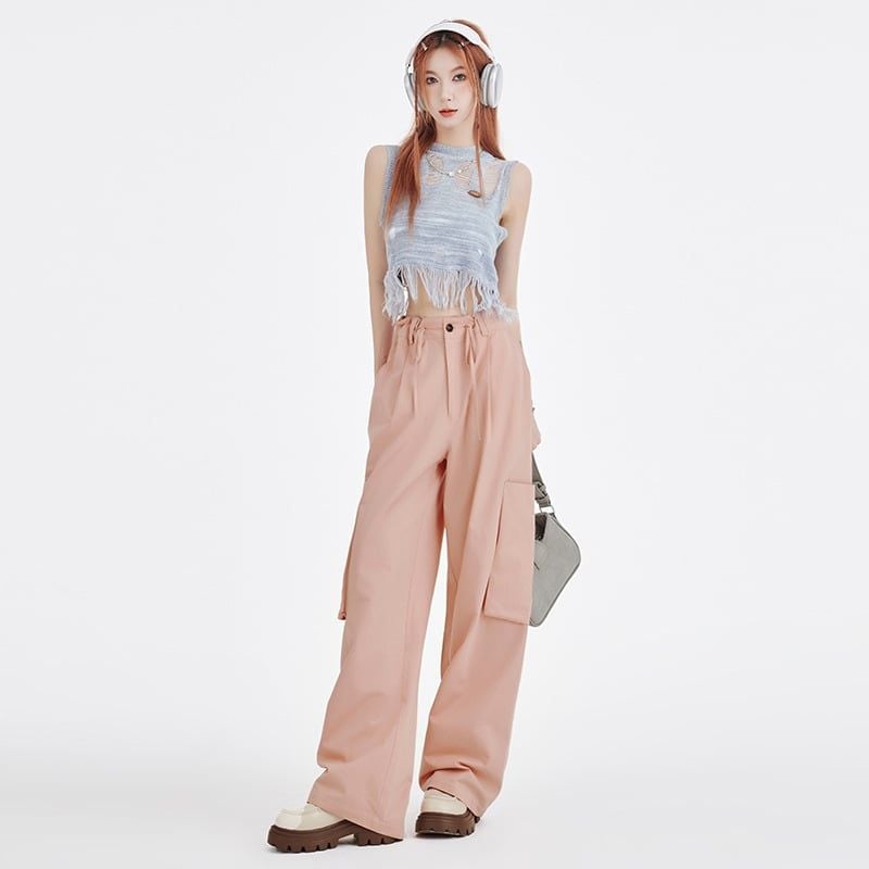  Q1361- Quần Túi Hộp Rút Eo Cá Tính 