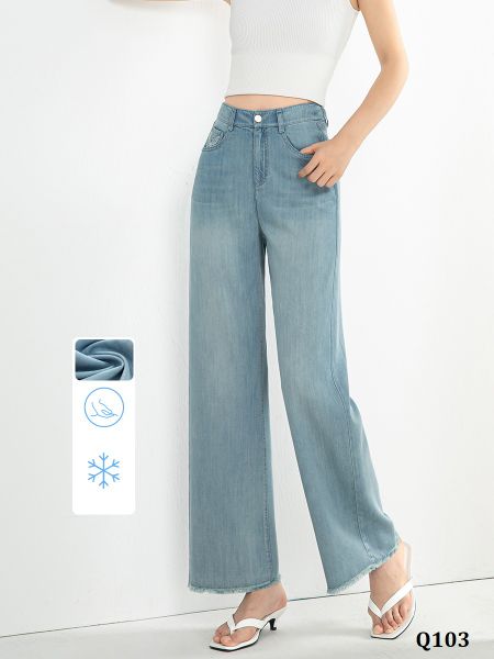  Q103-Quần Jeans Lụa Túi Bướm 9 Tấc 