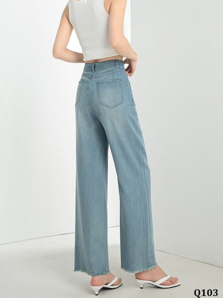 Q103-Quần Jeans Lụa Túi Bướm 9 Tấc 