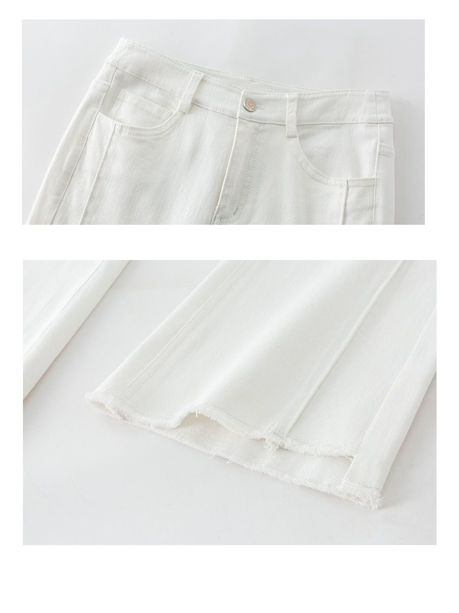  Q203-Quần Jeans Ống Ôm Loe Lệch Gấu 