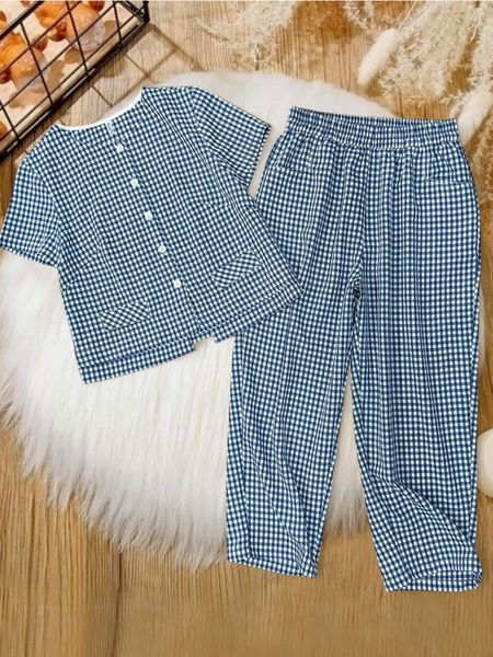  B7-Bộ Sọc Karo Form Lửng Đen Áo A659 + Quần Q277 