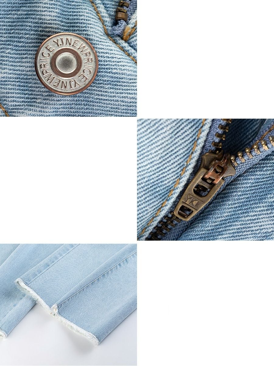  Q301-Quần Jeans Cách Điệu 9 Tấc 