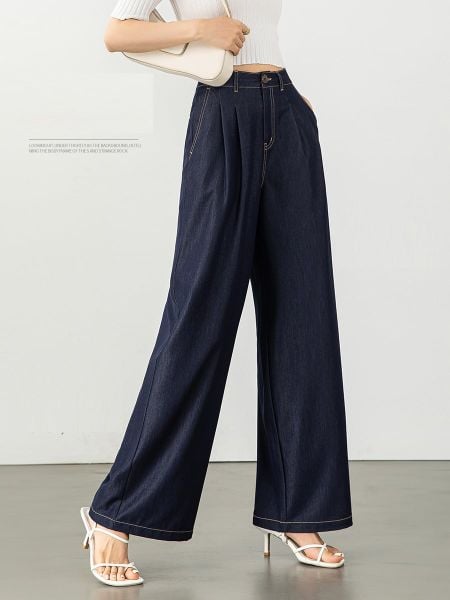  Q303-Quần Jeans Lụa Mềm Rộng Rãi 