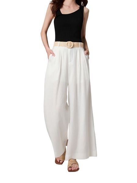  Q307-Quần Linen Ống Rộng Có Lót 