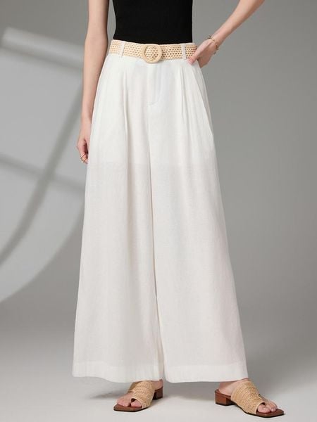  Q307-Quần Linen Ống Rộng Có Lót 