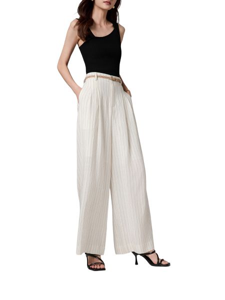 Q308-Quần Linen Ống Rộng Kẻ Sọc 