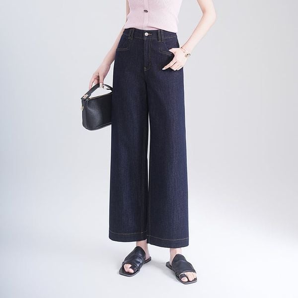 Q420-Quần Jeans Lụa Ống Đứng Mềm Mại Nhẹ Nhàng 9 Tấc 