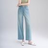  Q420-Quần Jeans Lụa Ống Đứng Mềm Mại Nhẹ Nhàng 9 Tấc 