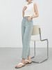  Q426-Quần Jeans Lụa Ống Đứng Sườn Đôi Nghệ Thuật 9 Tấc 