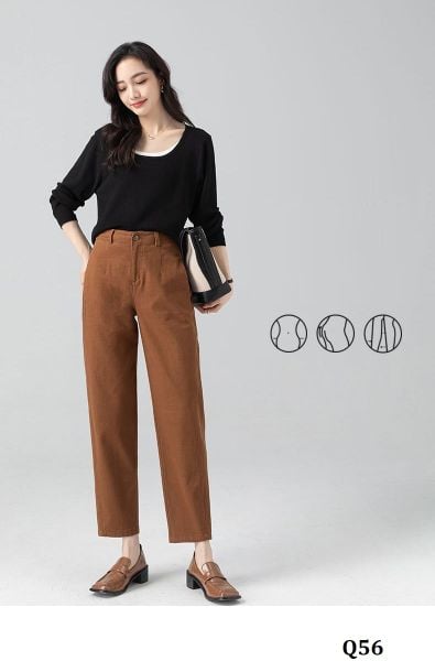  Q56-Quần Jeans Kaki 9 Tấc Co Dãn 