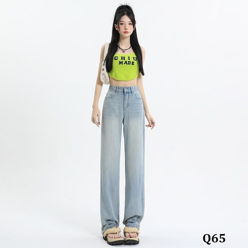  Q65-Quần Jeans Lụa Ống Suông Wash 