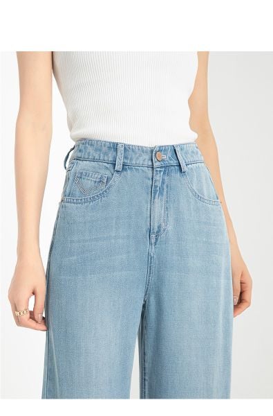  Q95-Quần Jeans Lụa Ống Suông 