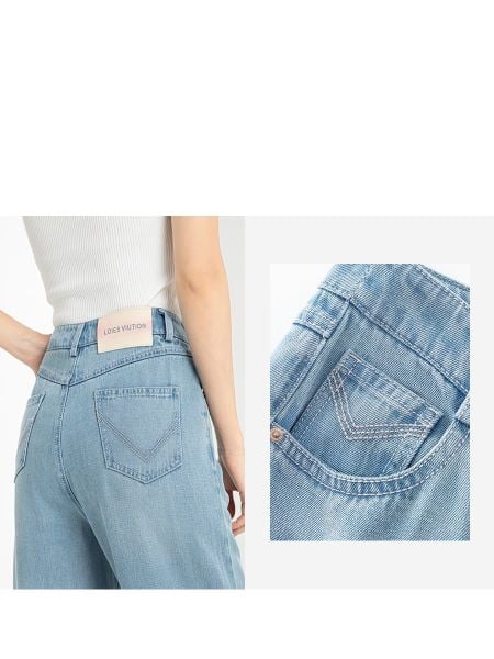  Q95-Quần Jeans Lụa Ống Suông 
