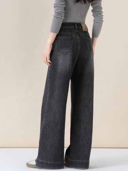  Q336-Quần Jeans Mềm Mại Suông Dài Co Dãn 