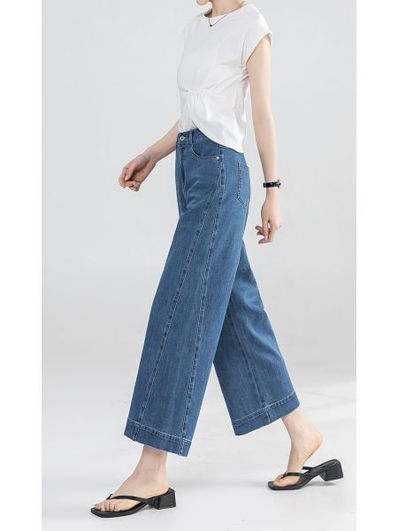  Q349-Quần Jeans Rộng Rãi Sườn Kiểu 9 Tấc 