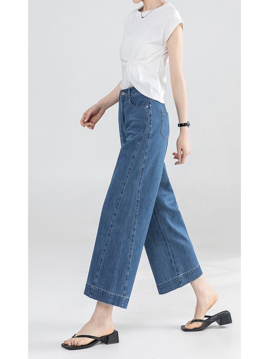  Q349-Quần Jeans Rộng Rãi Sườn Kiểu 9 Tấc 