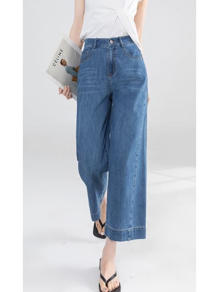  Q349-Quần Jeans Rộng Rãi Sườn Kiểu 9 Tấc 