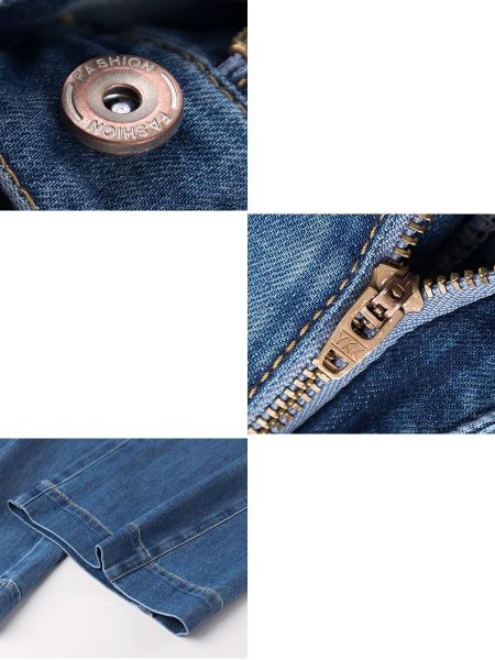  Q349-Quần Jeans Rộng Rãi Sườn Kiểu 9 Tấc 