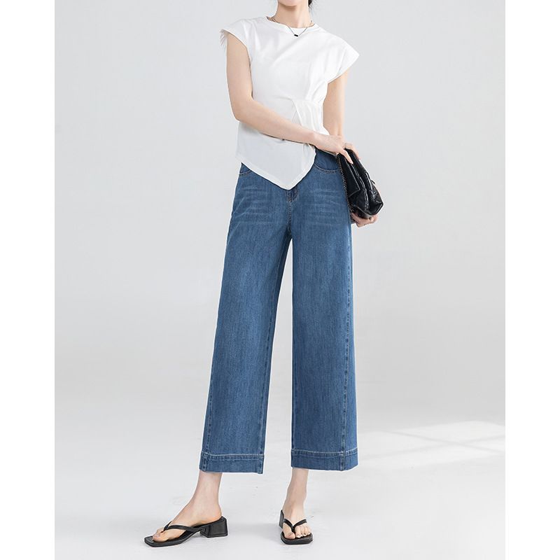  Q349-Quần Jeans Rộng Rãi Sườn Kiểu 9 Tấc 