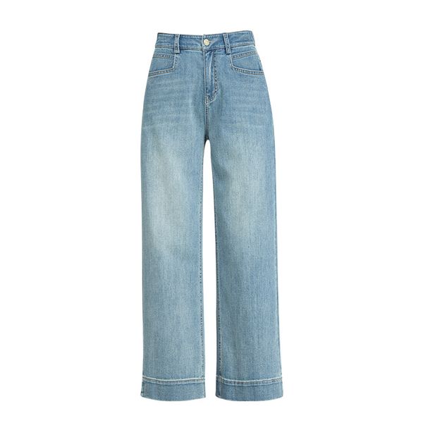  Q232-Quần Jeans Ống Đứng Lưng Cao Phối Thun 9 Tấc 