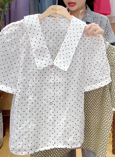  A430-Áo Cotton Hoa Cổ Lá Sen 