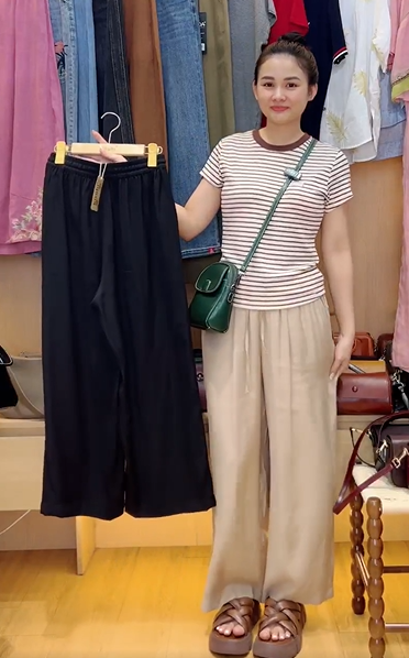  Q255-Quần Suông  Rayon Dây Rút 