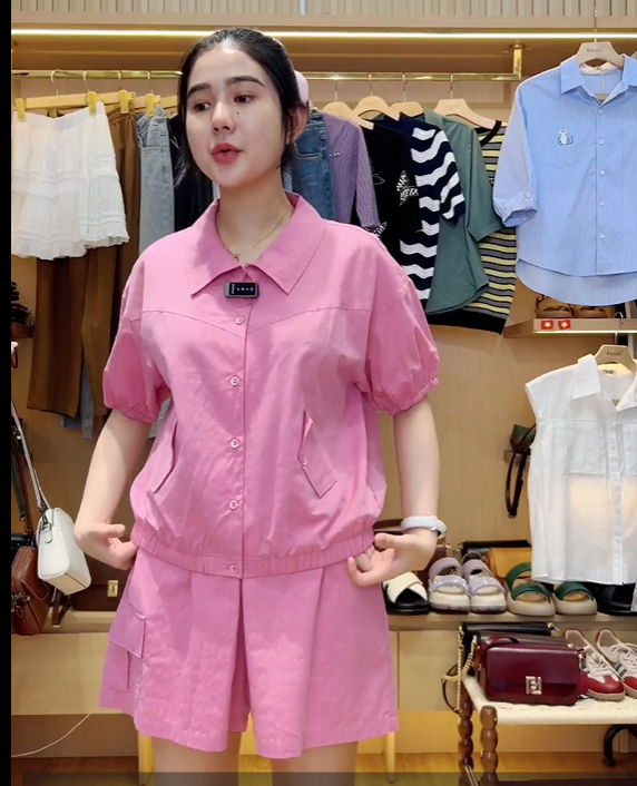  A667- Áo Sơ Mi Vai Xệ Bo Gấu 