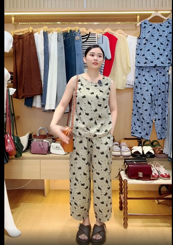  Q290- Quần Baggy Vicose Họa Tiết 