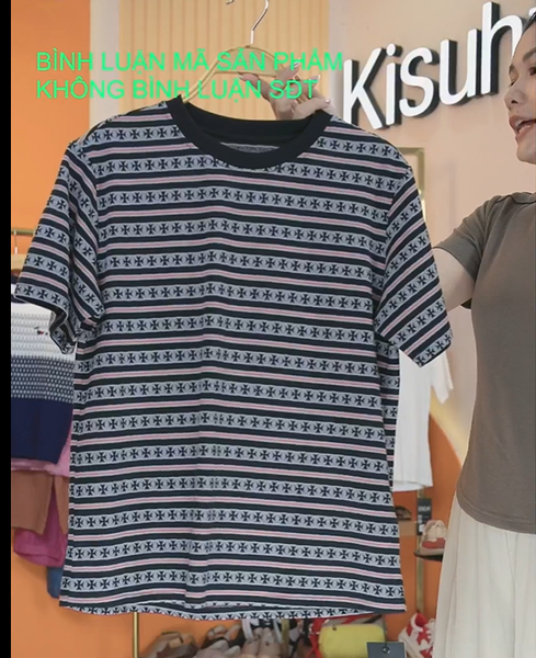  AT24- Áo Sọc Hoa Văn Họa Tiết 