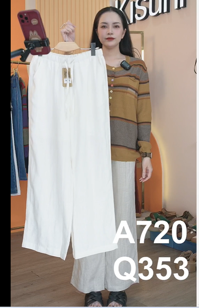  Q353- Quần Suông Linen Tencel Dây Rút 