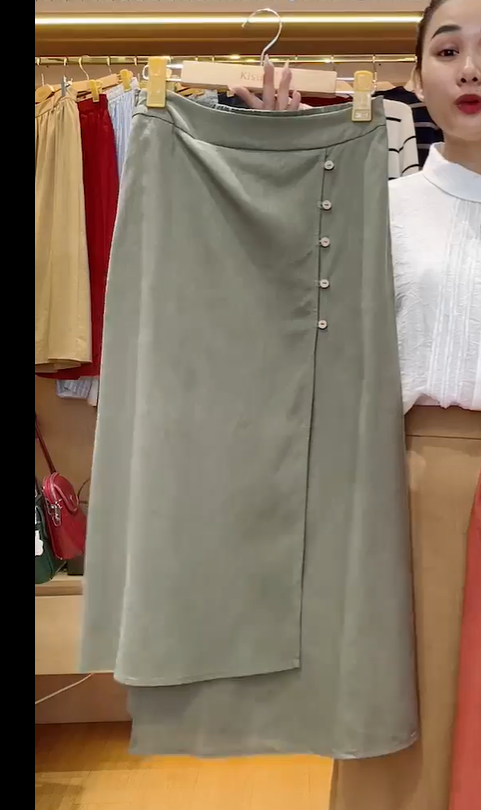  Q365- Chân Váy Linen  Tencel Bamboo 