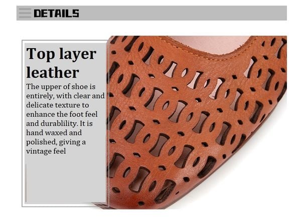  G184-Giày Da Thật Êm Thoáng Hollow 