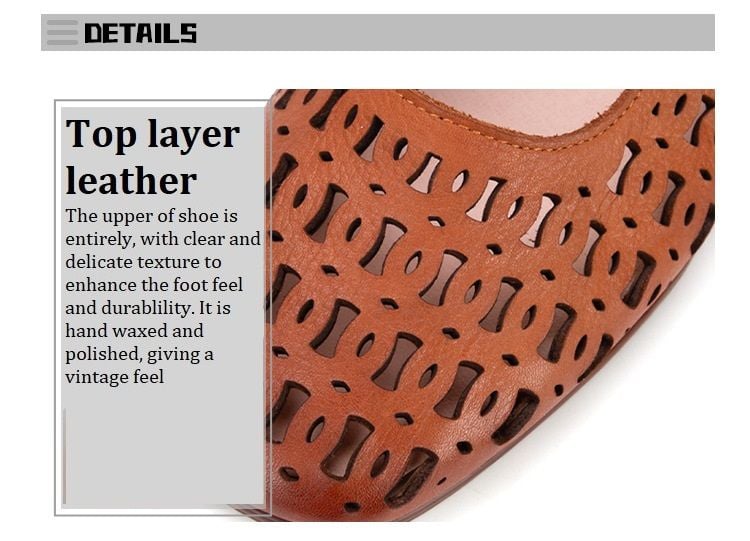  G184-Giày Da Thật Êm Thoáng Hollow 