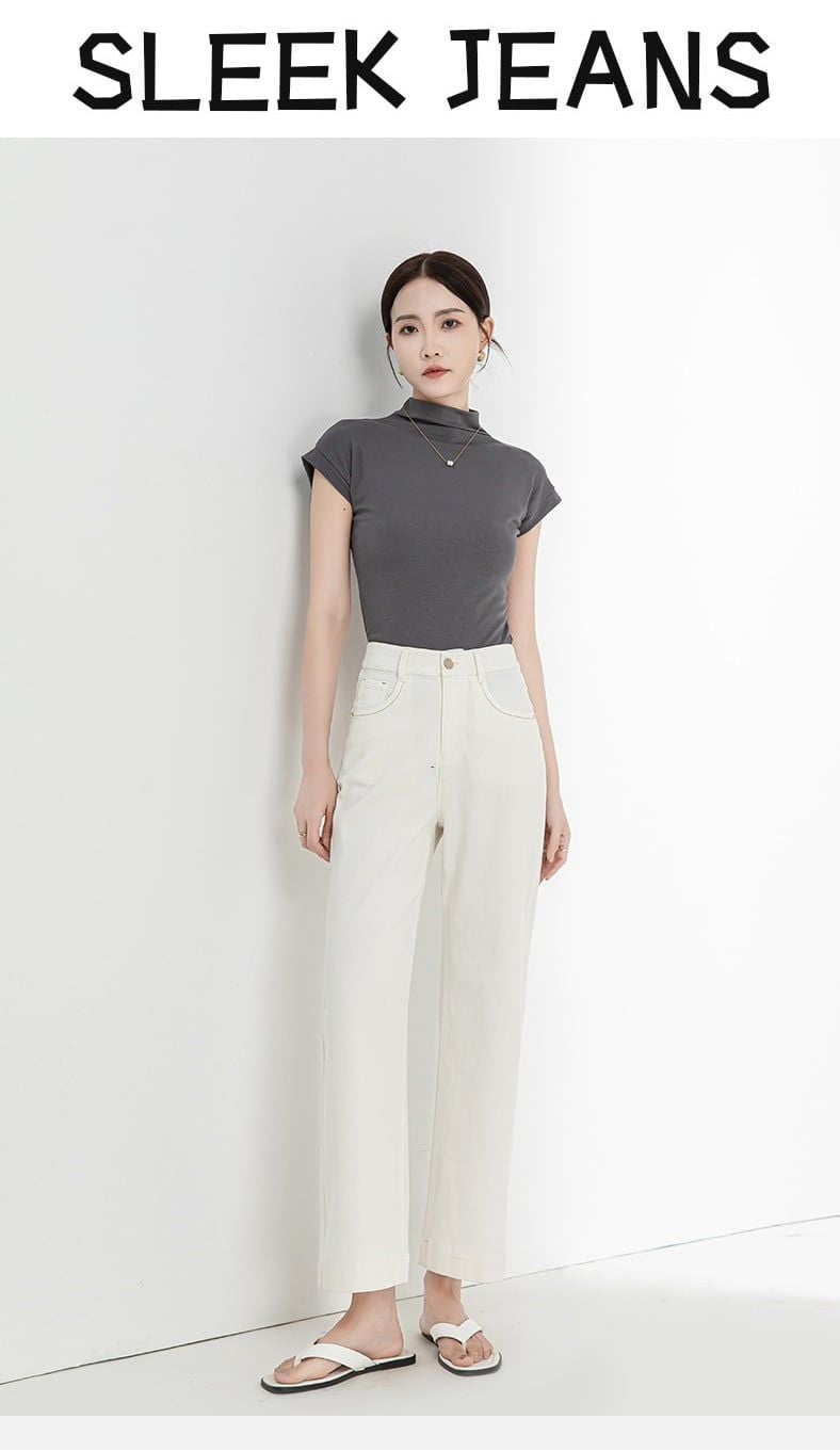  Q104-Quần Jeans Lụa Ống Đứng 9 Tấc 