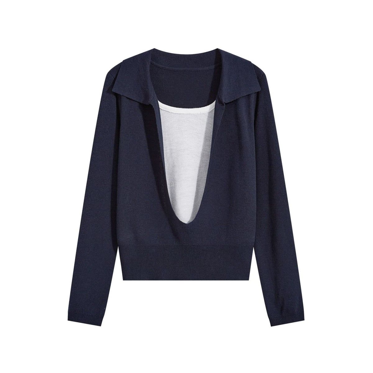  A740-Áo Len Dệt Kim Hai Mảnh Có Cổ Mùa Thu Hàn Quốc 