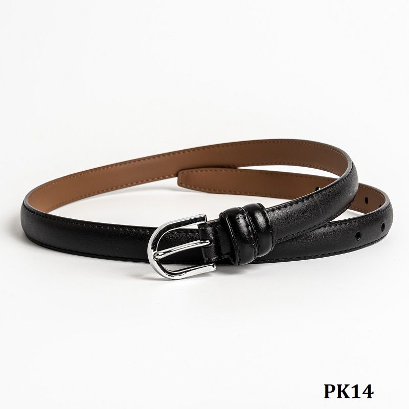  PK14-Dây Nịt Thắt Lưng Da Thật Rộng 2Cm Tối Giản 